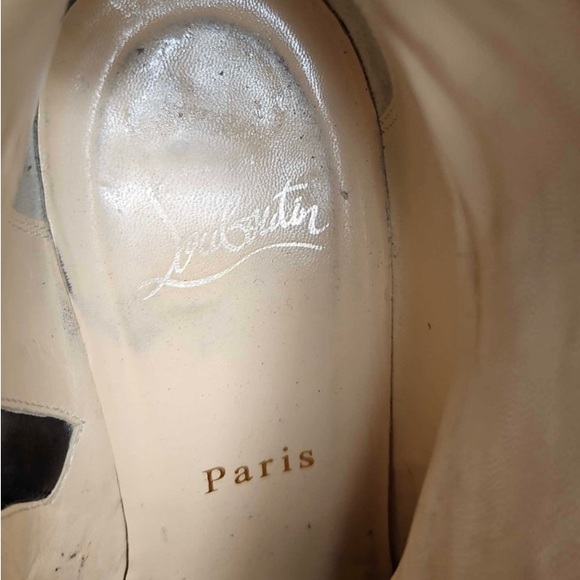 Christian Louboutin Black Spike Stud Embellishment Mid Heel Ankle Boot - Picture 10 of 12